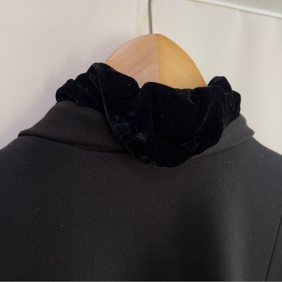 INC Formal Velvet Ruffle Trimmed Black Tuxedo Blazer, Women's Size Large - Picture 5 of 9